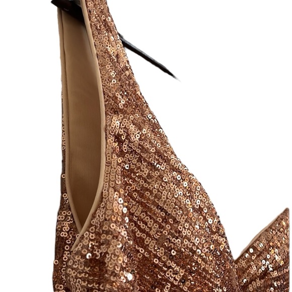 Cinderella Divine NWT CH182 Rose Gold Formal Gown size Small - Picture 4 of 14